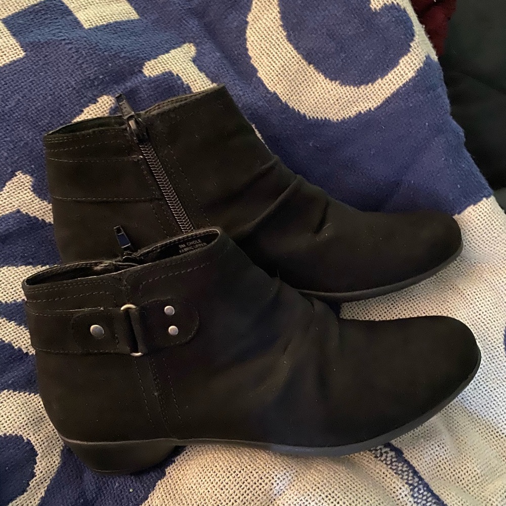 Worn once, black booties